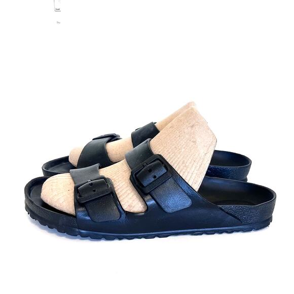 Birkenstock Arizona Rubber Slip On Sandals Shoes Size 42 L11 M9 Black Open Toe - Picture 3 of 10